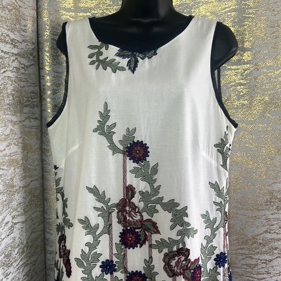 Max Studio Floral Embroidery Sleeveless Women’s Dress Size M - Picture 4 of 14